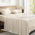 Queen Sheets Set, Cooling Bamboo Bedding, Deep Pocket, Dark Green K7