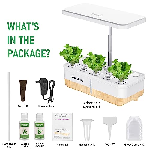 Hydroponics Growing System 12 Pods Indoor Herb Garden LED Light A7