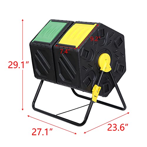 Compost Tumbler for Garden Outdoor, 37 Gallon, Black k7