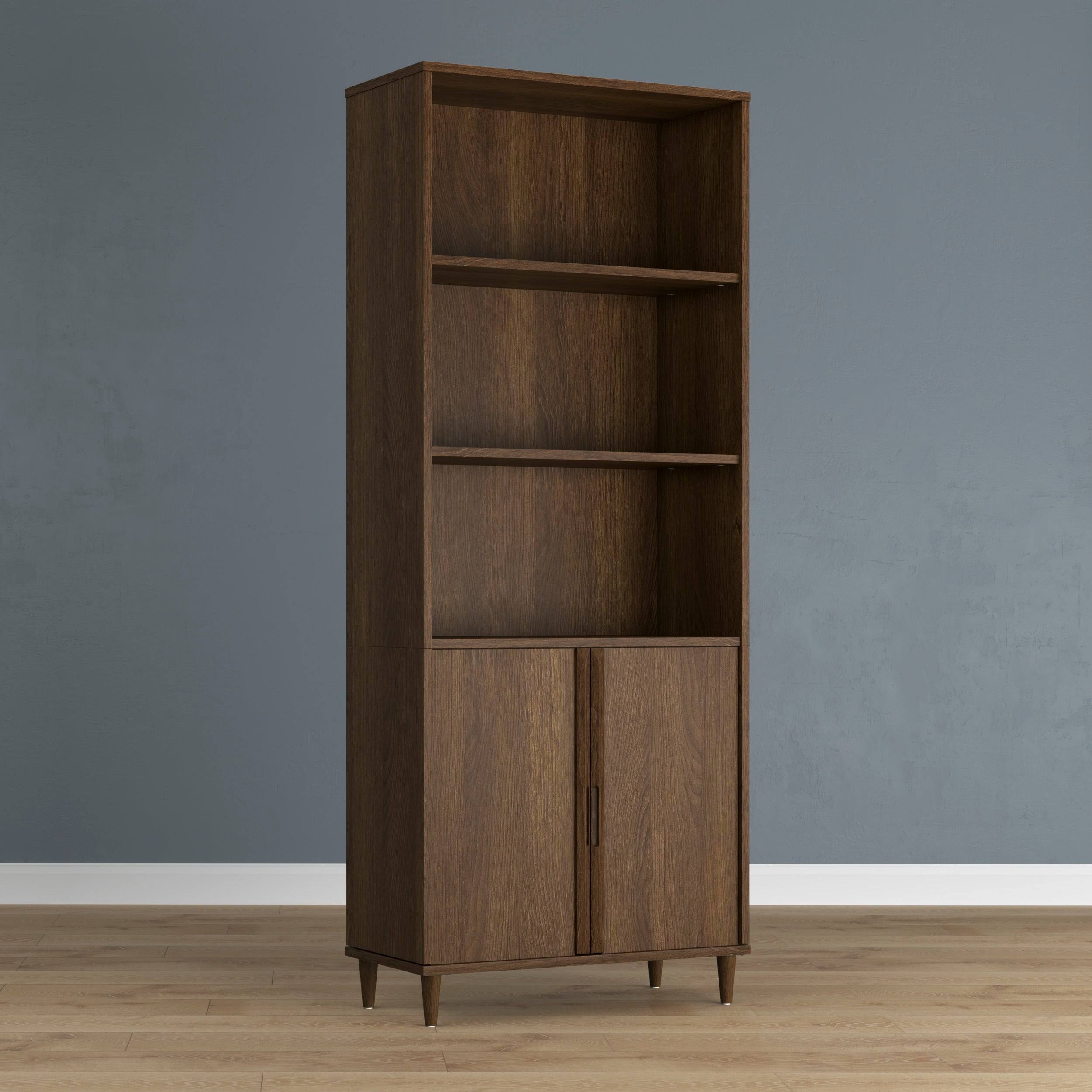 Office Library Bookcase Weathered White k7p