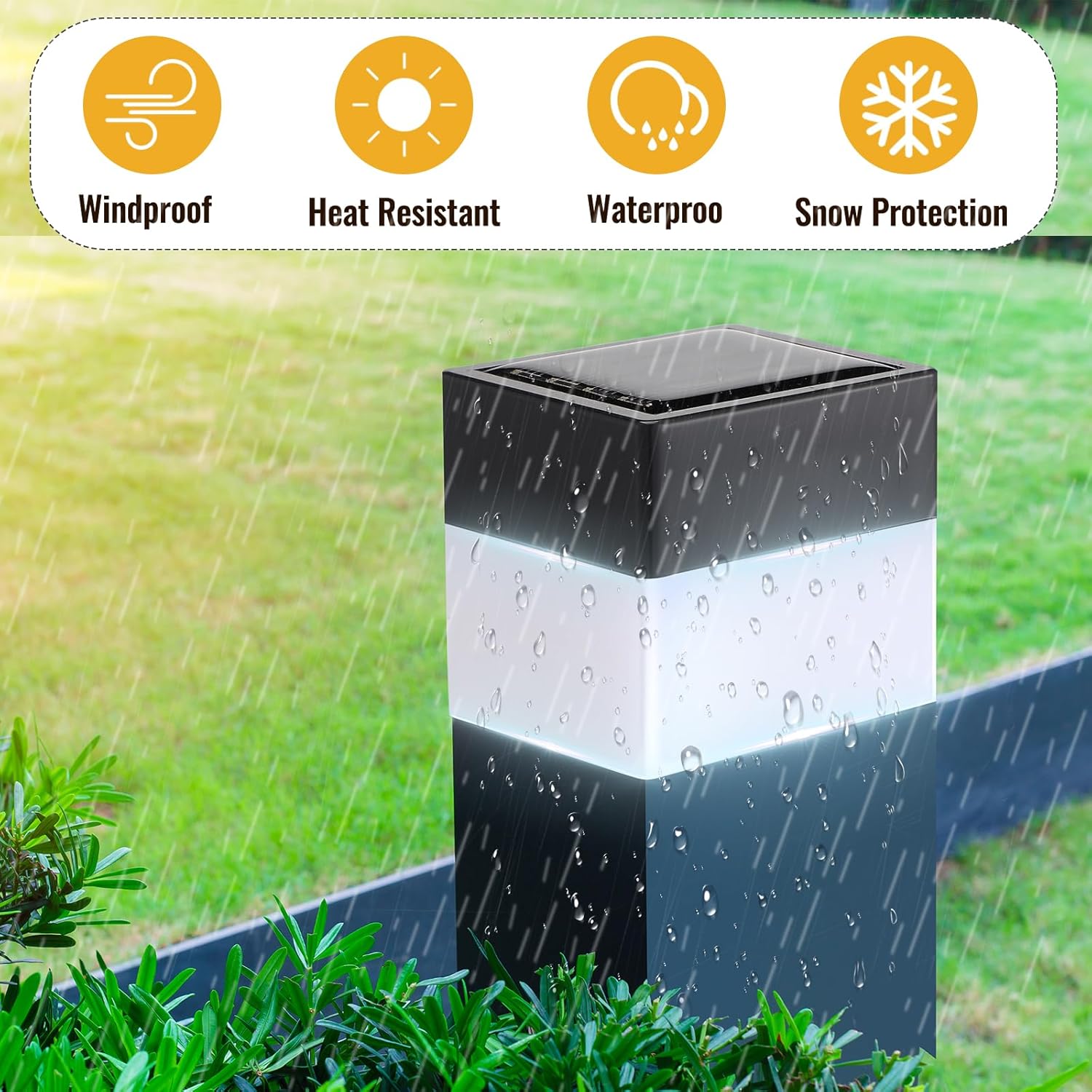 Solar Fence Post Cap Lights 2x2 LED Garden White k7