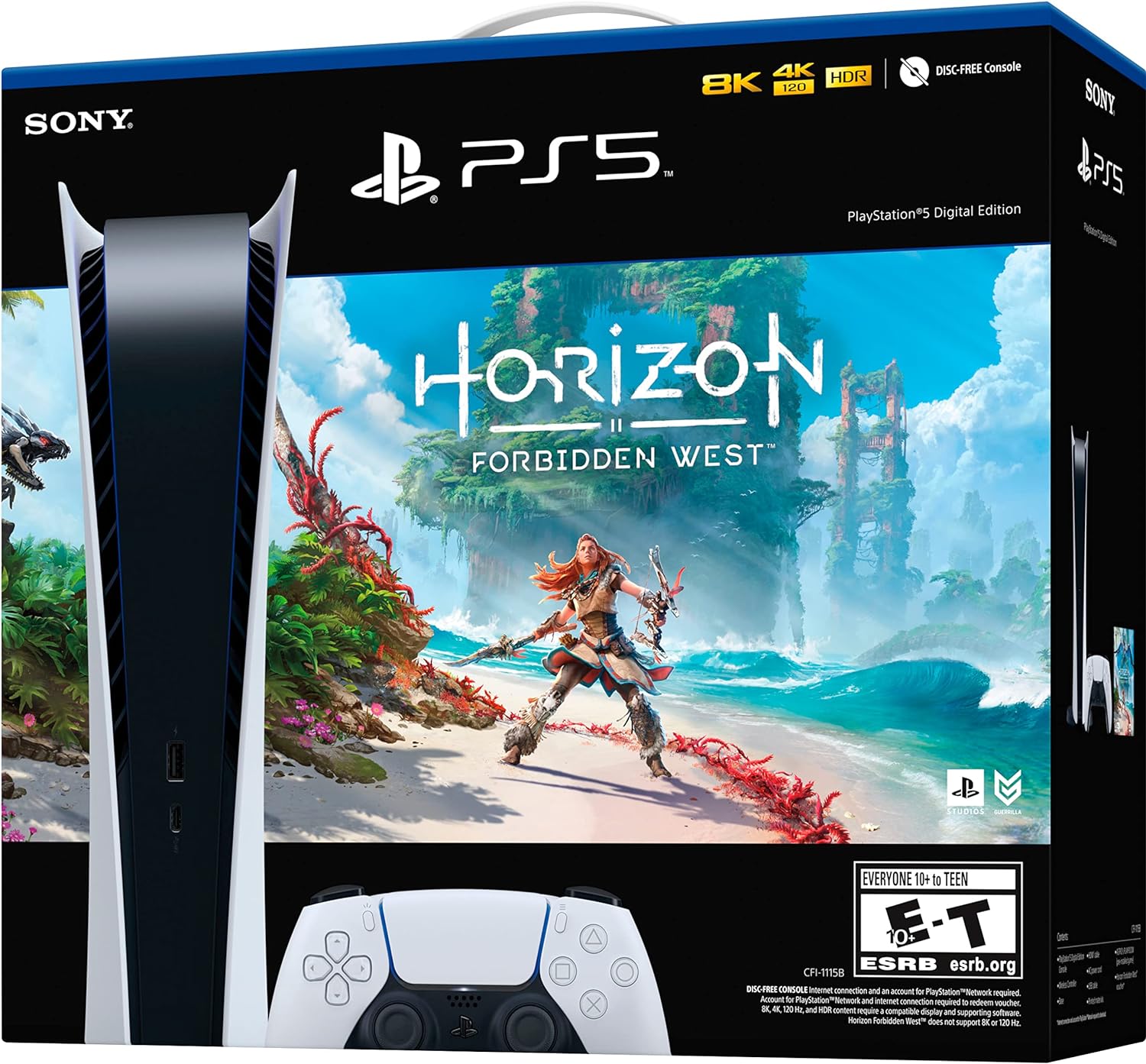 PS5 Digital Edition Console Horizon Forbidden West Bundle 8k