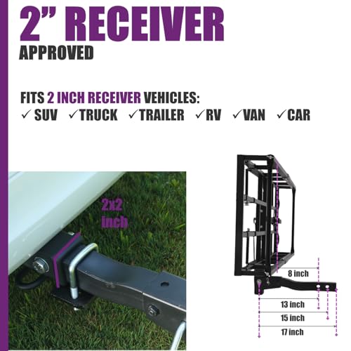 Bike Rack for 2 Ebikes, Heavy-Duty, 2" Receiver A7k