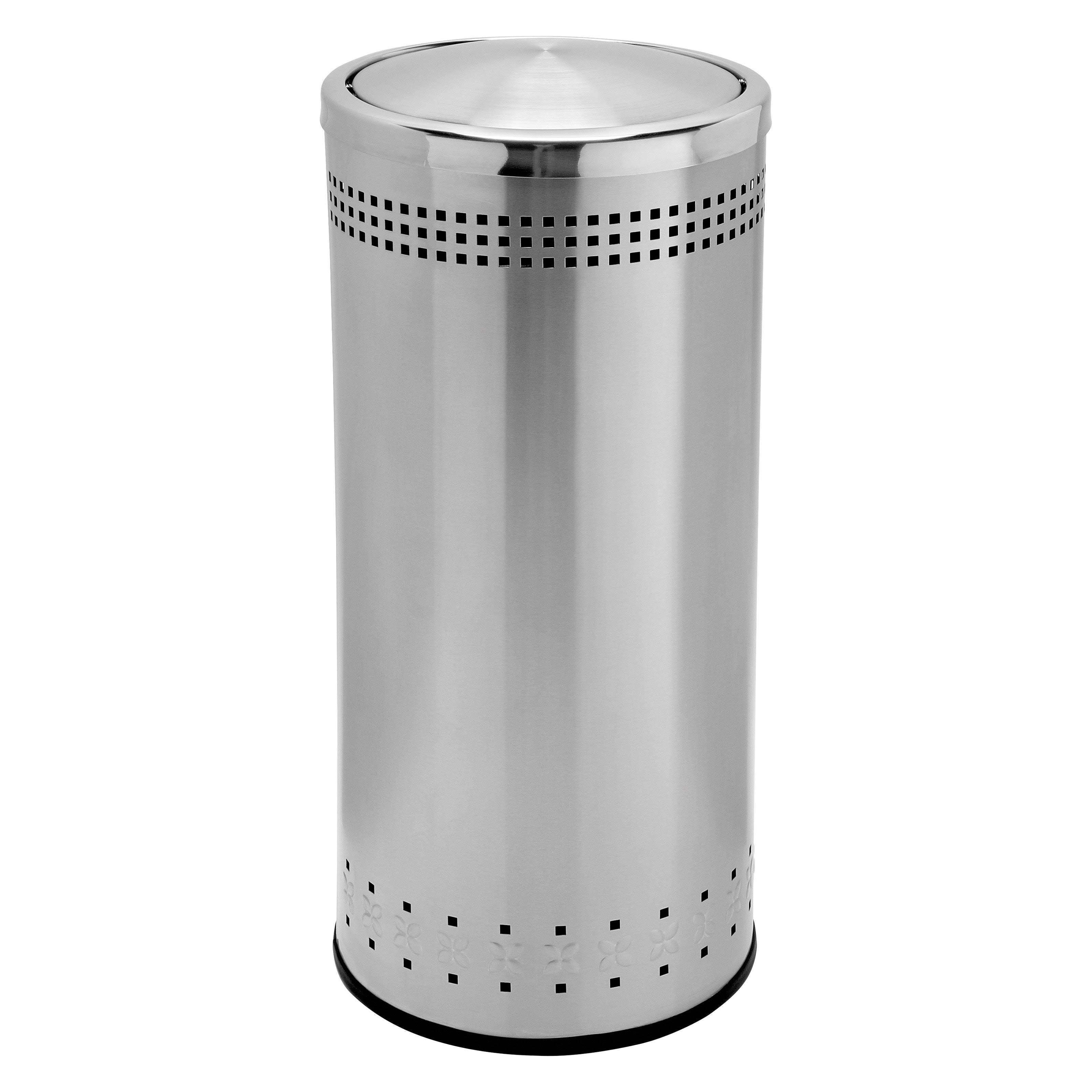 Commercial Zone 15 Gallon Swivel Lid Trash Can - Stainless Steel