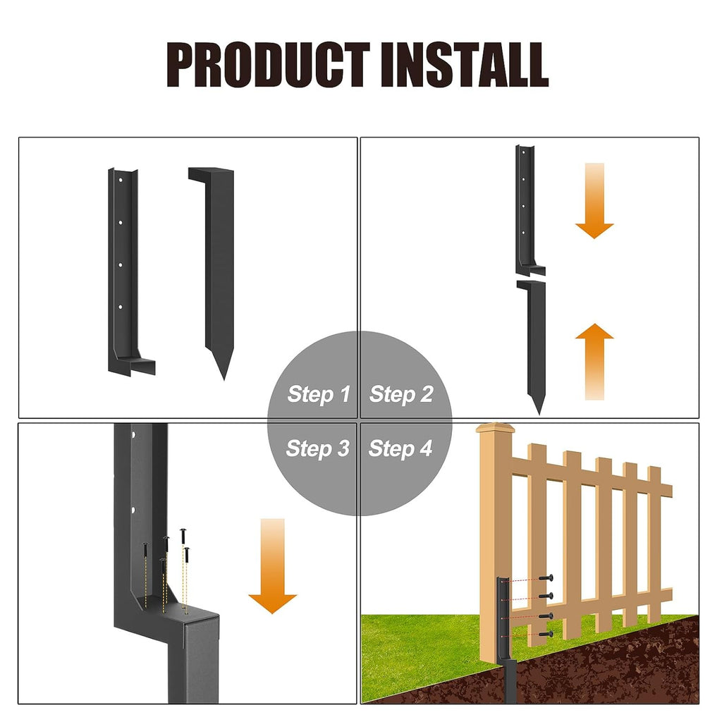 Fence Post Repair Kit Steel Ground Spike 2 Pack a7