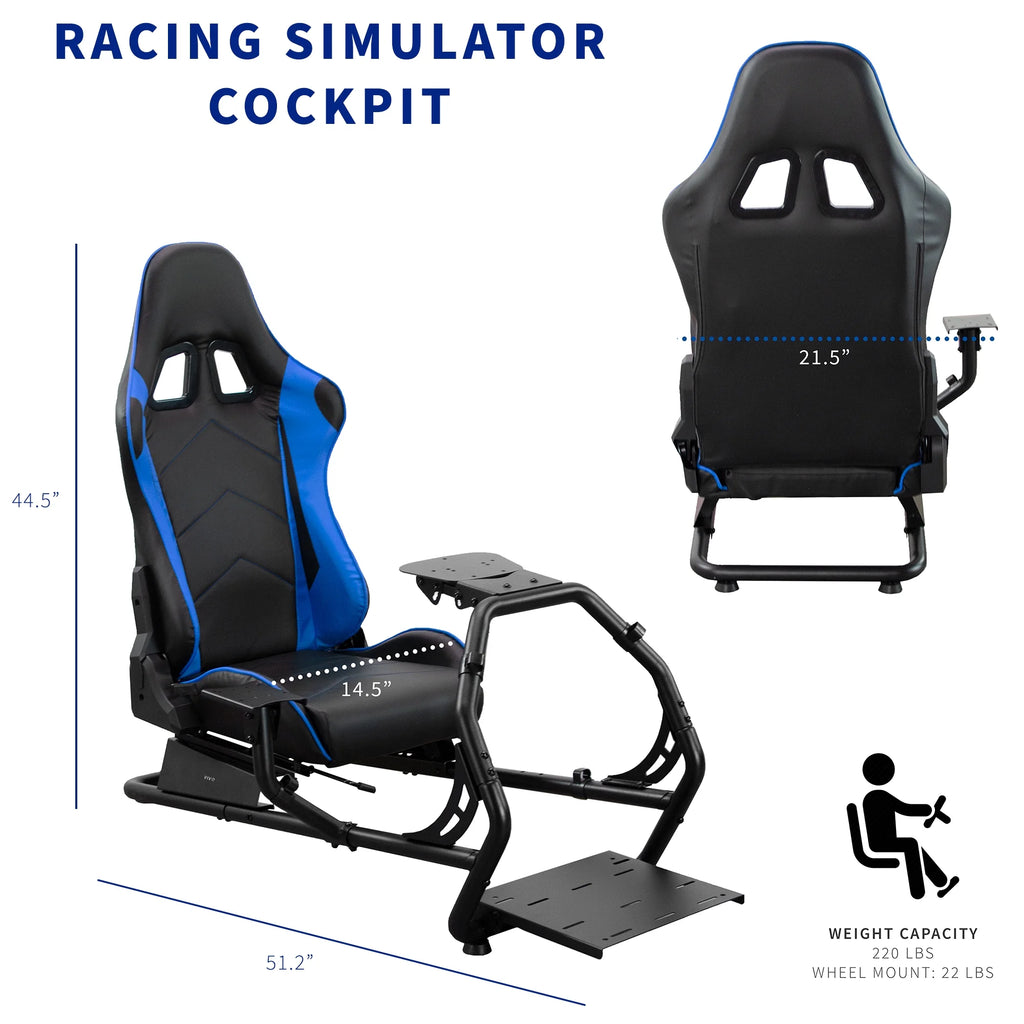 Racing Simulator Cockpit with Wheel Stand and Reclining Seat k7