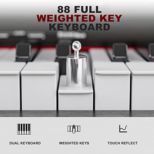 Weighted Digital Piano with Bench, Hammer Action Keyboard 7k