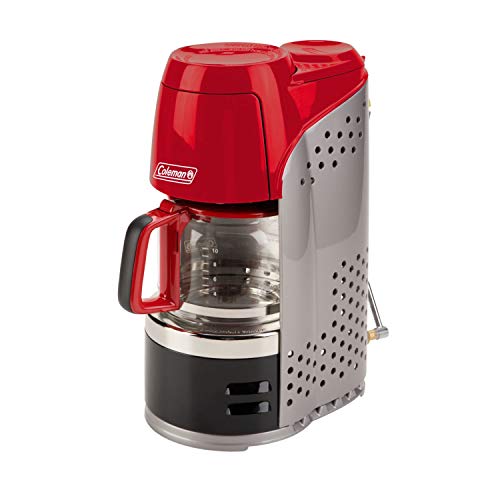 Coleman Propane QuikPot Coffee Maker with InstaStart Ignition, 4500 BTUs Power Brews 10 Cups in 18 Minutes; Perfect for Camping, Hunting, Tailgating & Outdoor Adventures