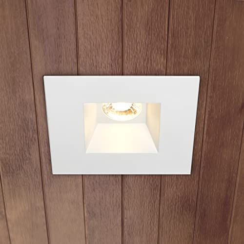 6" Ultra-Thin Recessed Anti-Glare LED Downlight Dimmable Square Black Trim 5CCT J-Box Included k7