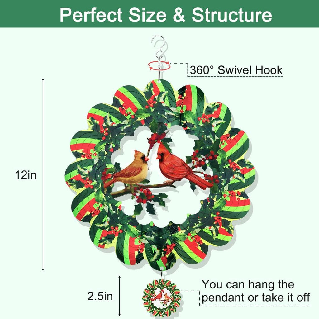 Green 3D Wind Spinner Outdoor Garden Art h7