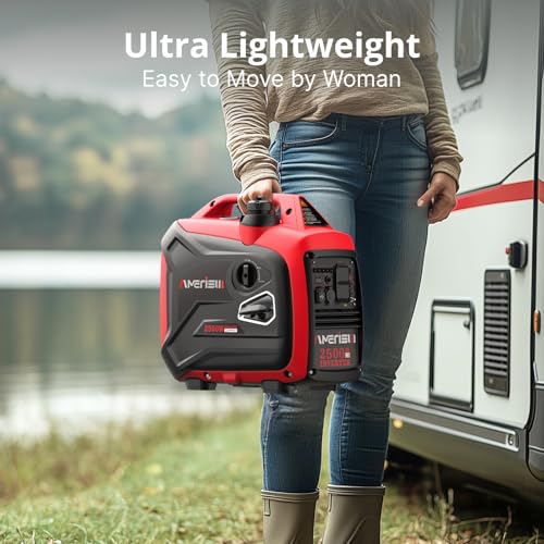 Gas Powered Portable Inverter Generator, CO Sensor, Quiet Backup A7