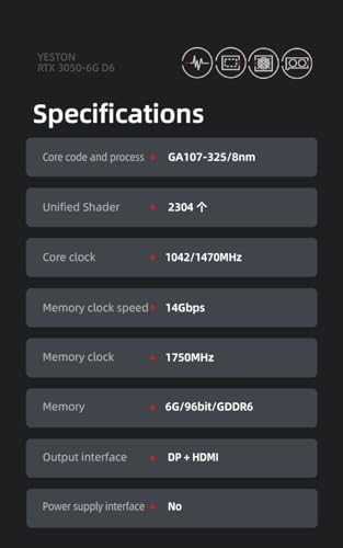 RTX 3050 6GB GDDR6 Graphics Card PCIe 4.0 x8 Desktop Gaming Video Card k7