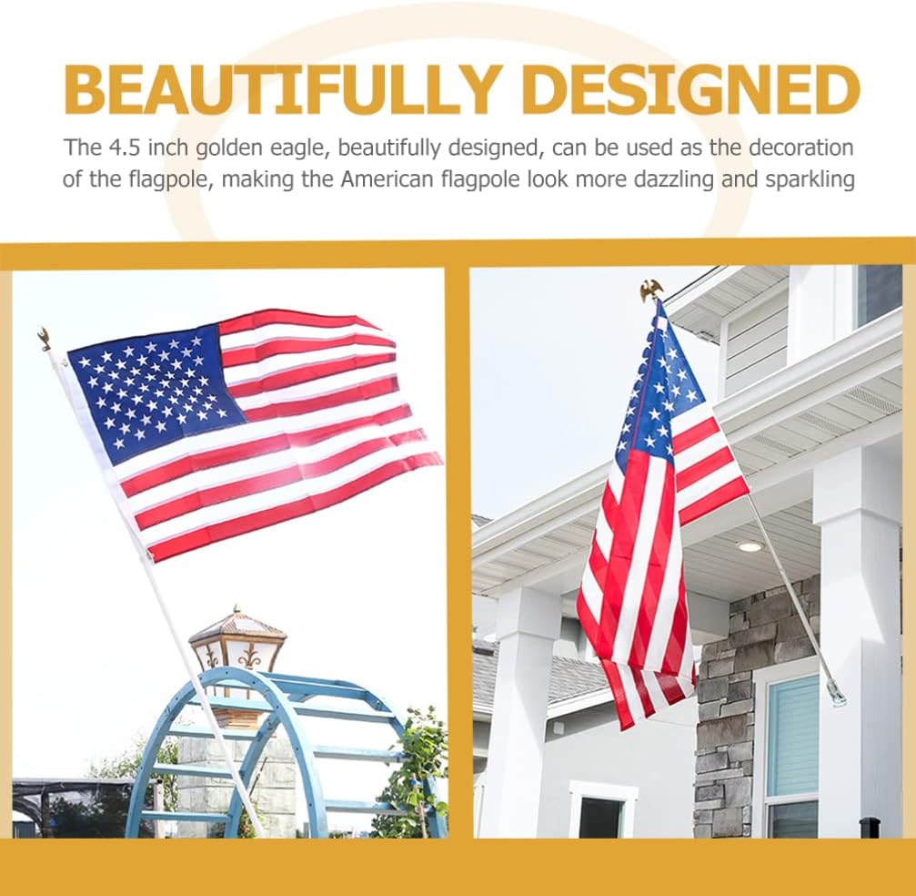Plastic Flag Pole Eagle Topper Ornament Outdoor Decoration 7k