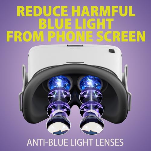 VR Headset for Phone with Controller, HD Lenses, 110° FOV White k7