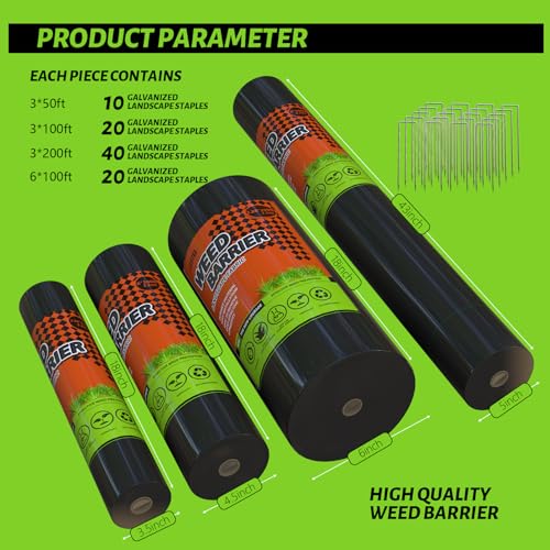 Weed Barrier Landscape Fabric 3x200FT Heavy Duty Ground Cover k7