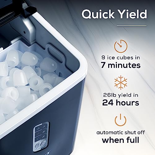 Electric Countertop Ice Maker Machine Portable 33lbs 24h Stainless Steel A7