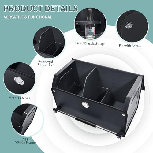 Car Organizer Trunk, Collapsible Leather with Lid, Auto Cargo Storage a7
