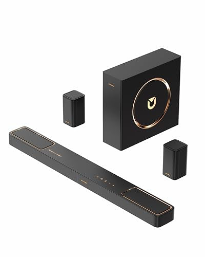 ULTIMEA 5.1.2ch Sound Bar with Dolby Atmos, Surround Sound System for TV with 2 Surround Speakers, Sound Bar for Smart TV, Soundbar with Subwoofer for Home Theater, BT 5.4, HDMI eARC, Skywave F40