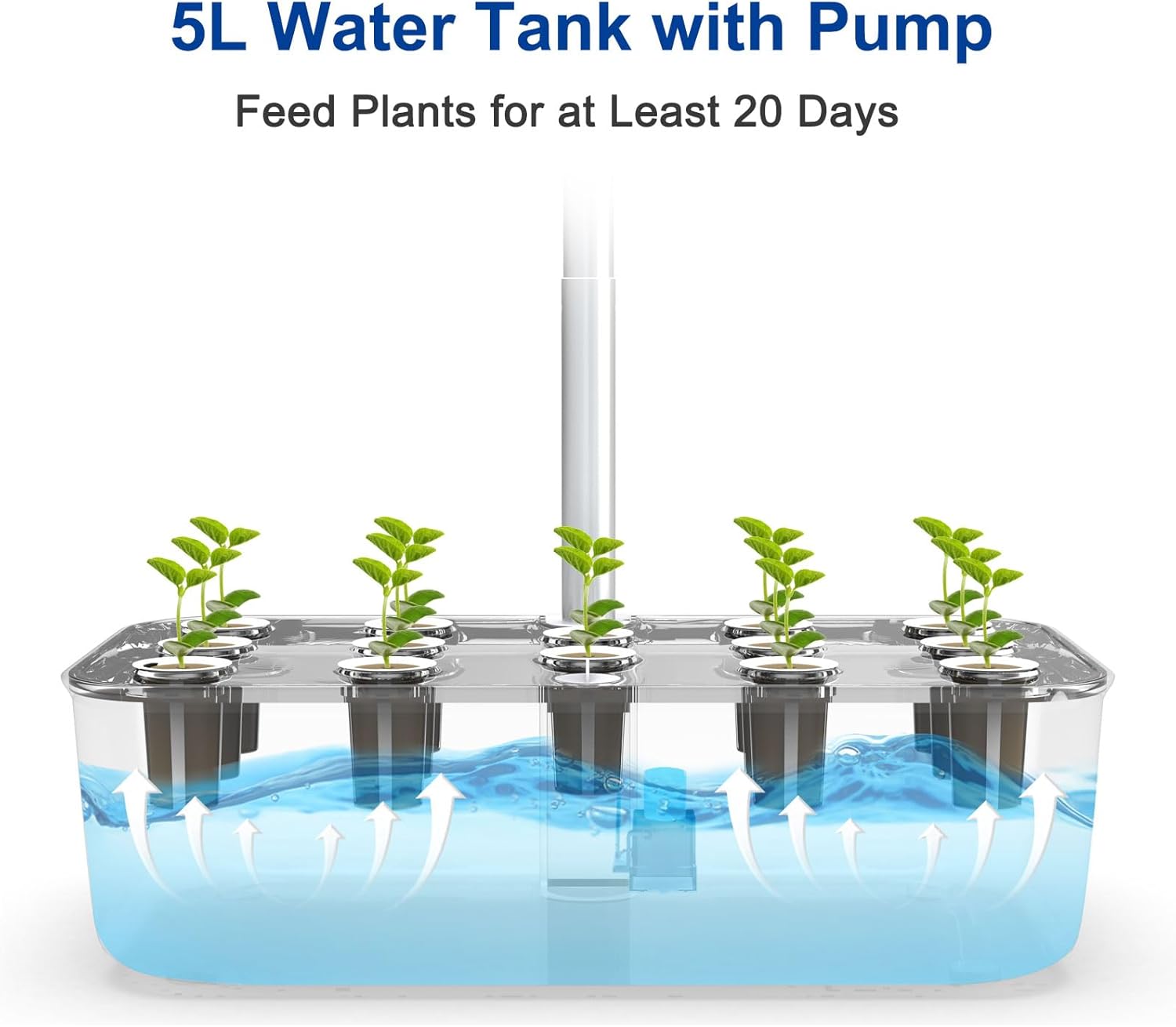 Hydroponics Growing System Indoor Garden 14 Pods Germination Kit with Grow Light A7
