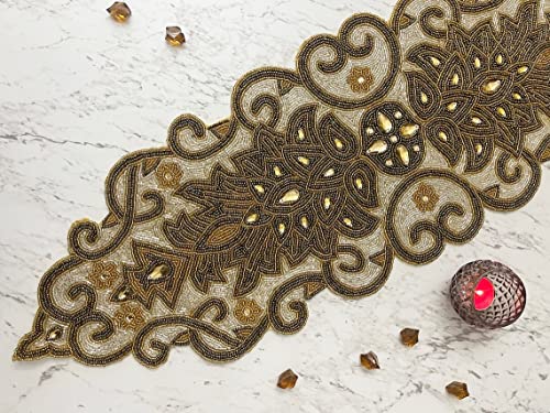 Beaded Table Runner 13x36 Multicolour H7q