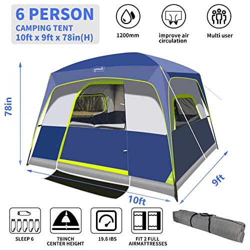 6-Person Instant Cabin Tent Windproof Easy Setup a7