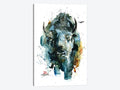 Dean Crouser Canvas Wall Decor Prints - Abstract Bison ( Animal Art u003E wildlife u003E Bison u0026 Buffalo art)