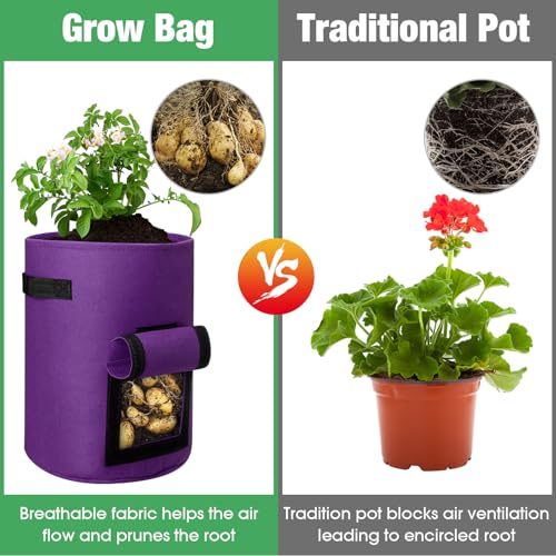 Potato Grow Bags with Flap and Handle, 7 Gallon a3