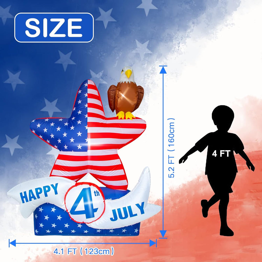 Patriotic Inflatable Eagle Yard Decoration with LED Lights k7