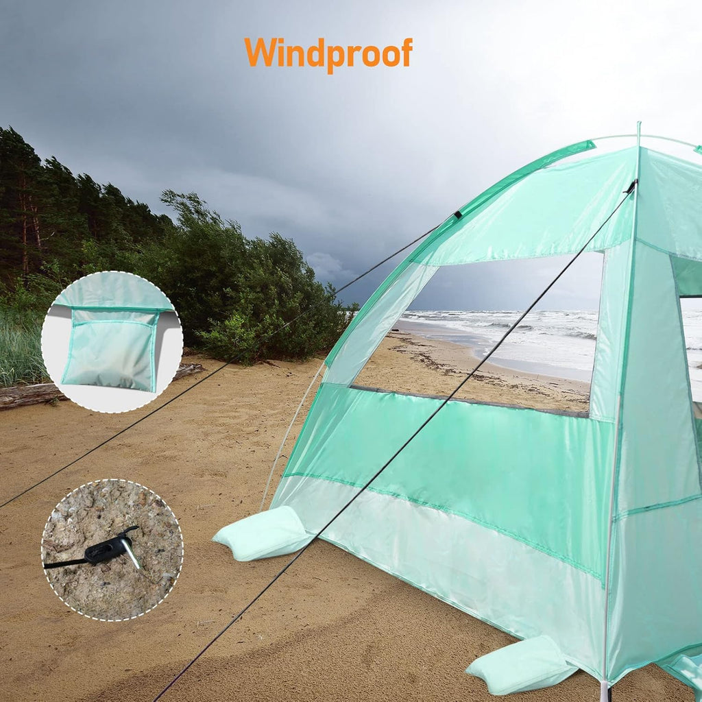 Pop Up Beach Tent, Anti-UV, 3 Mesh Windows G7