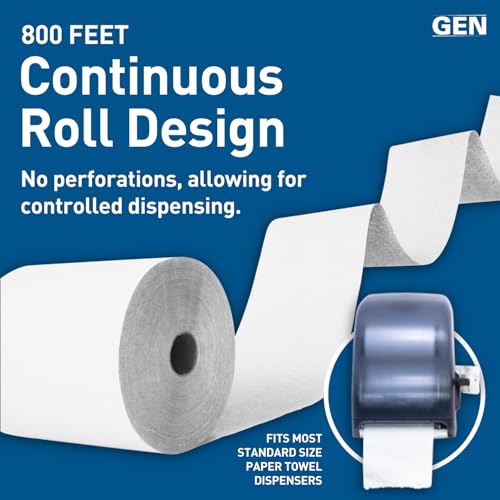Hardwound Roll Towels, White, 8 x 800 ft, Case of 6 a7