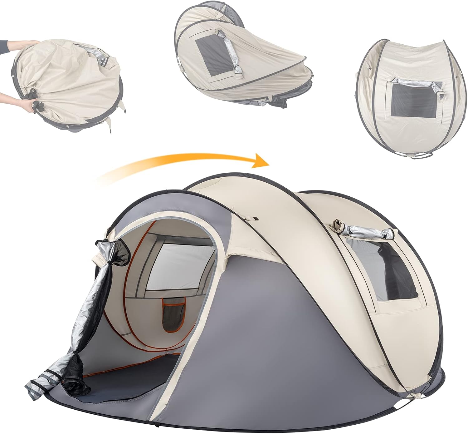 Pop Up Waterproof Camping Tent Easy Setup 2 Doors a7