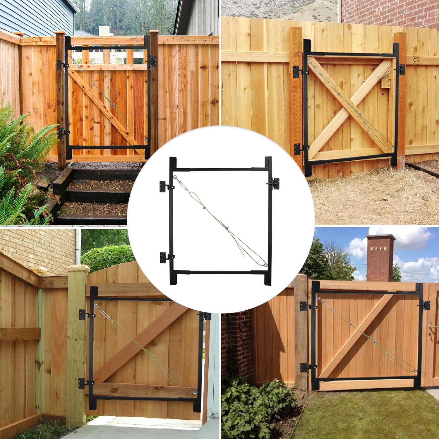 Steel Frame Fence Gate Kit 36-72 in Wide a7