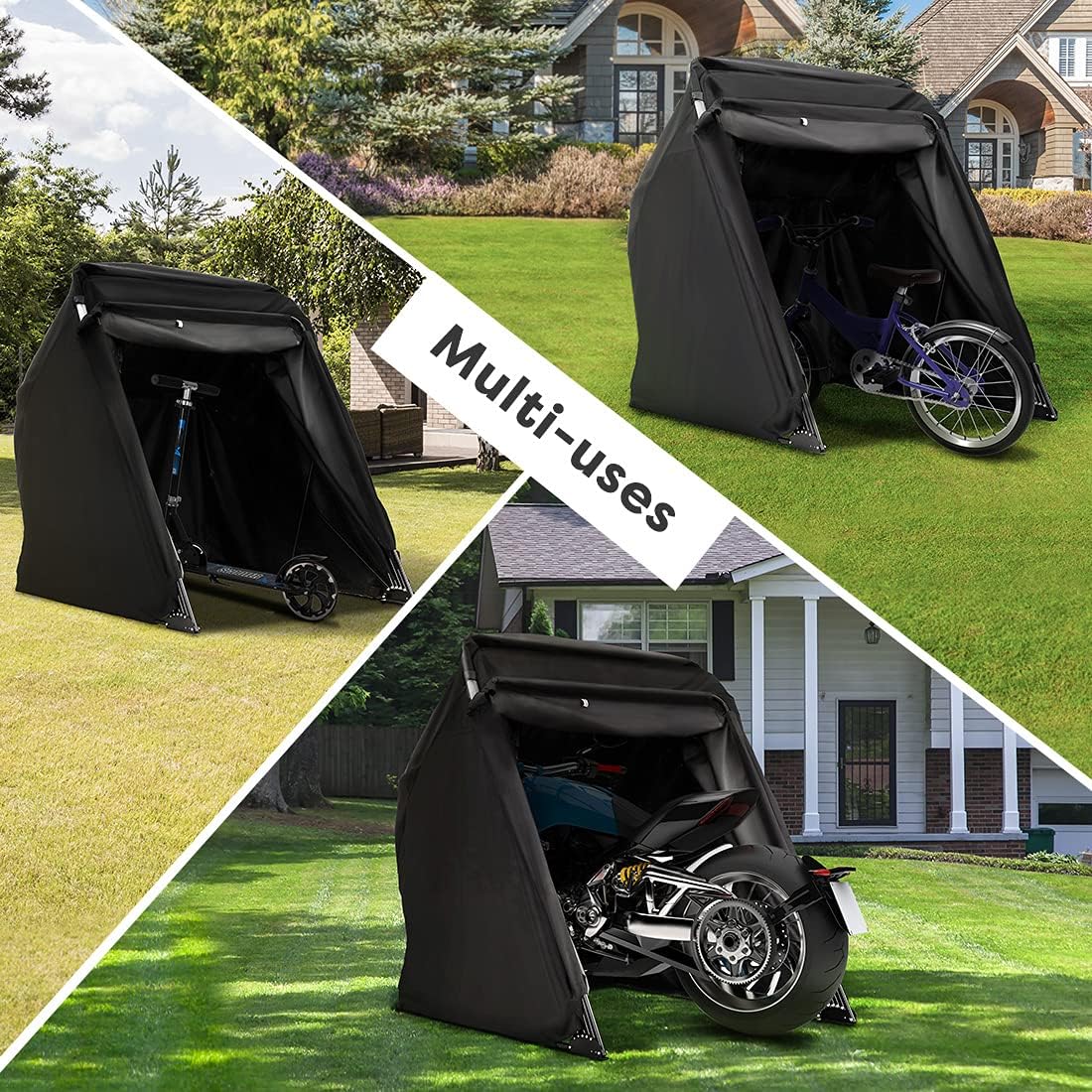 Heavy Duty Motorcycle Shelter Shed Cover Storage Garage Tent with Lock & Carry Bag L7k