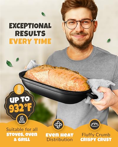 Cast Iron Dutch Oven for Bread Baking with Lid 3.2QT k7