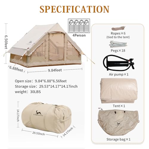 Inflatable Camping Tent 4 Season Waterproof Easy Setup a7