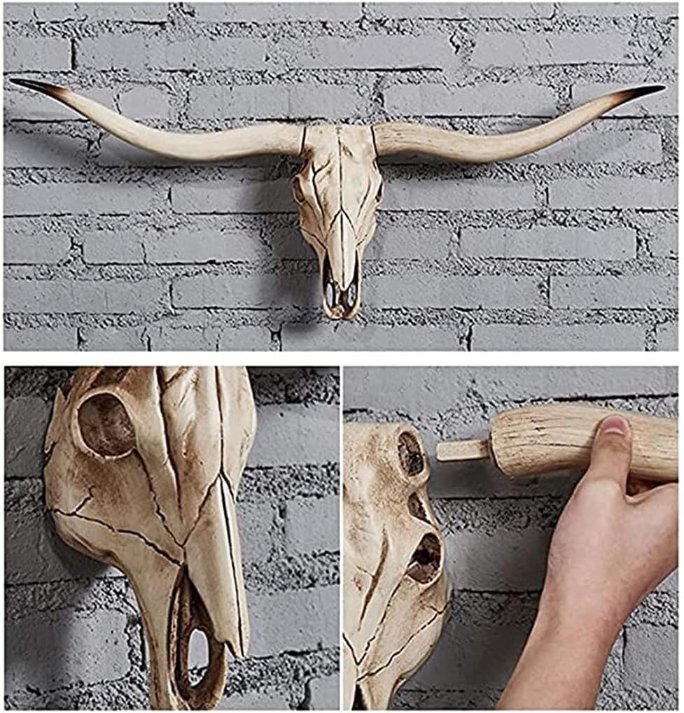 Faux Cow Skull Wall Hanging Decor Retro 7k
