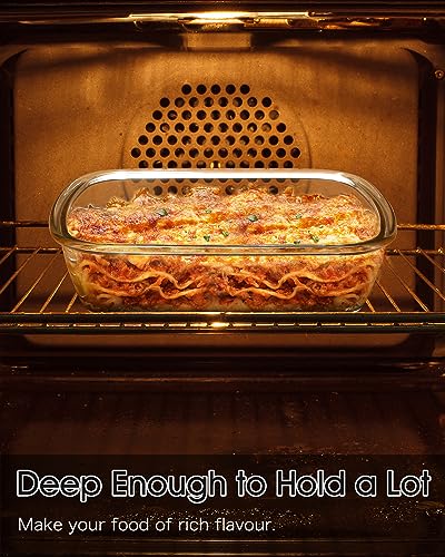 3 QT Rectangle Glass Baking Dish with Lid 9x11 Inch Oven Pan k7