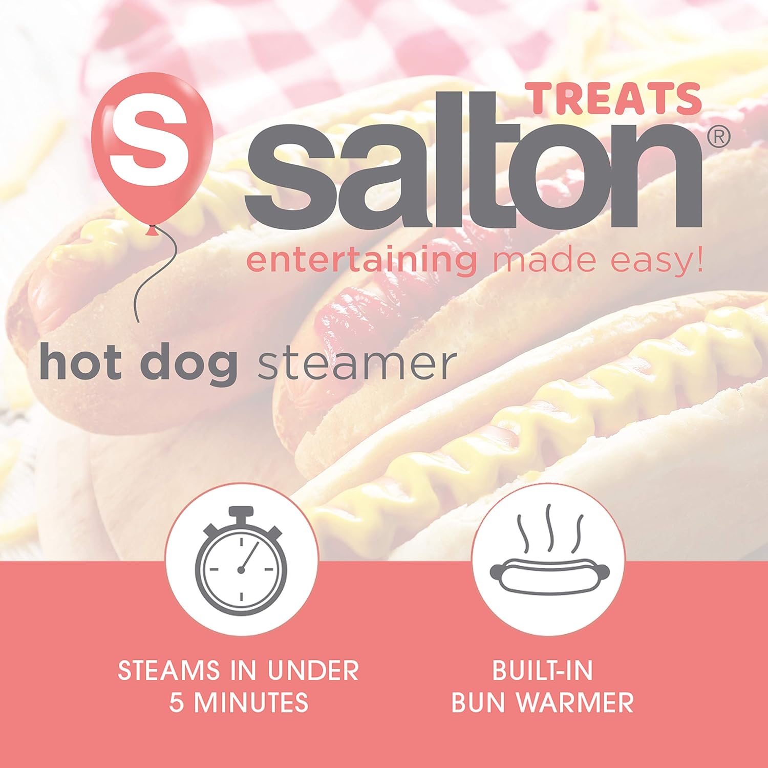 Hot Dog Steamer Transparent Red k7