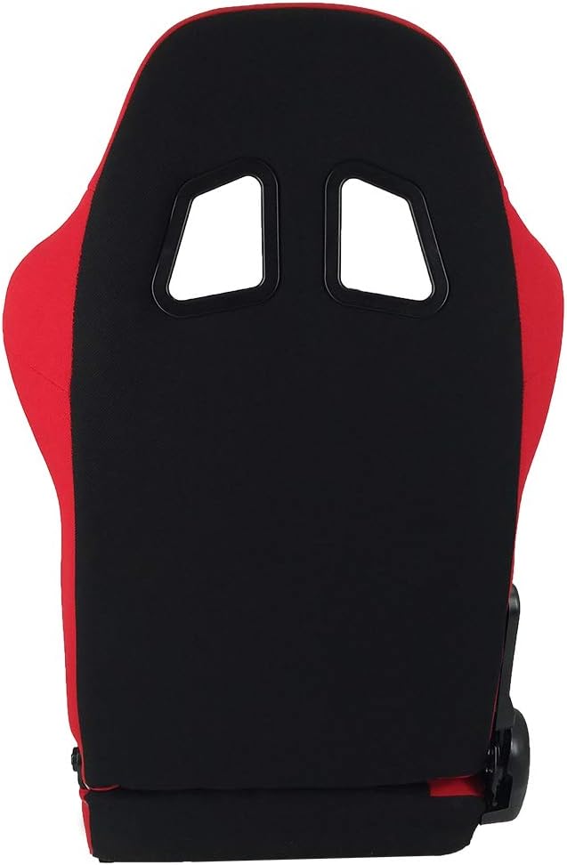 Racing Bucket Seats for Car Pair Double Slide Track Black Red A7