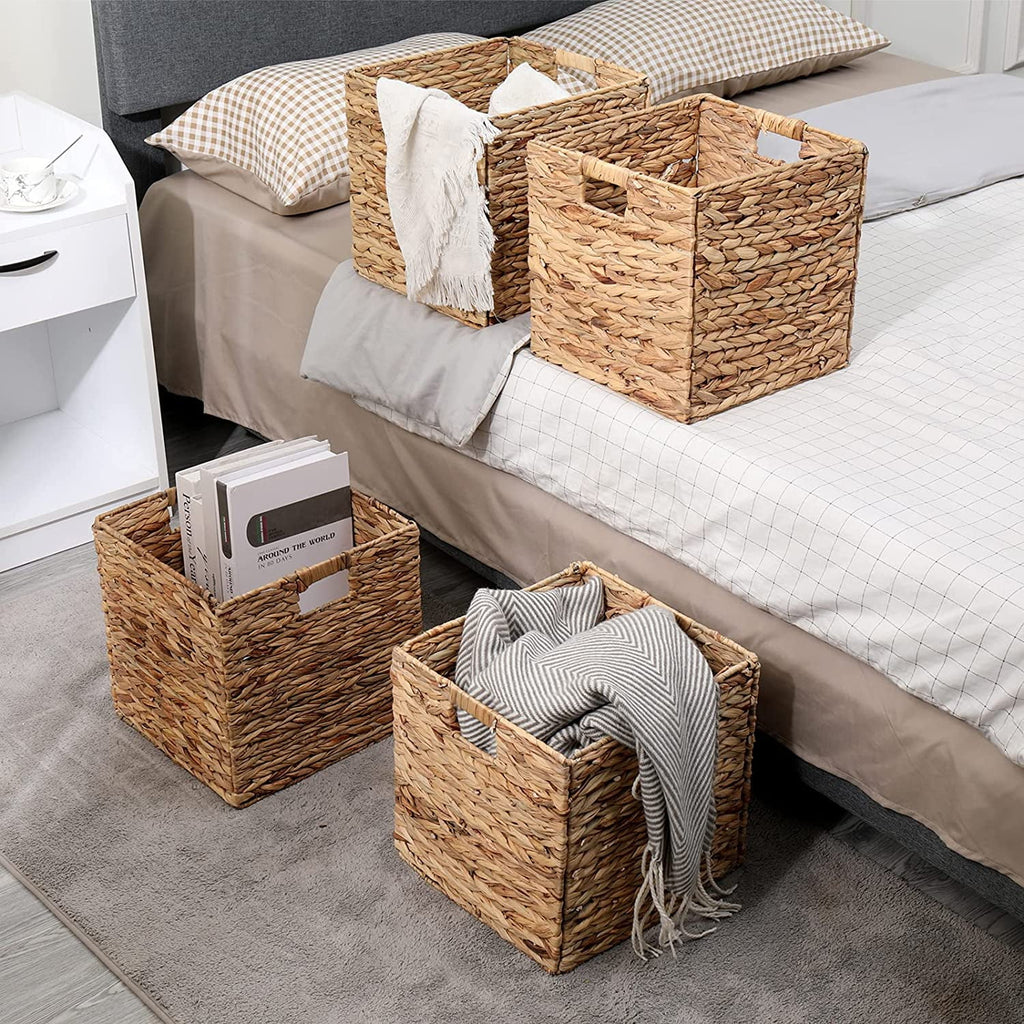 Handwoven Water Hyacinth Storage Baskets Set of 4 7k