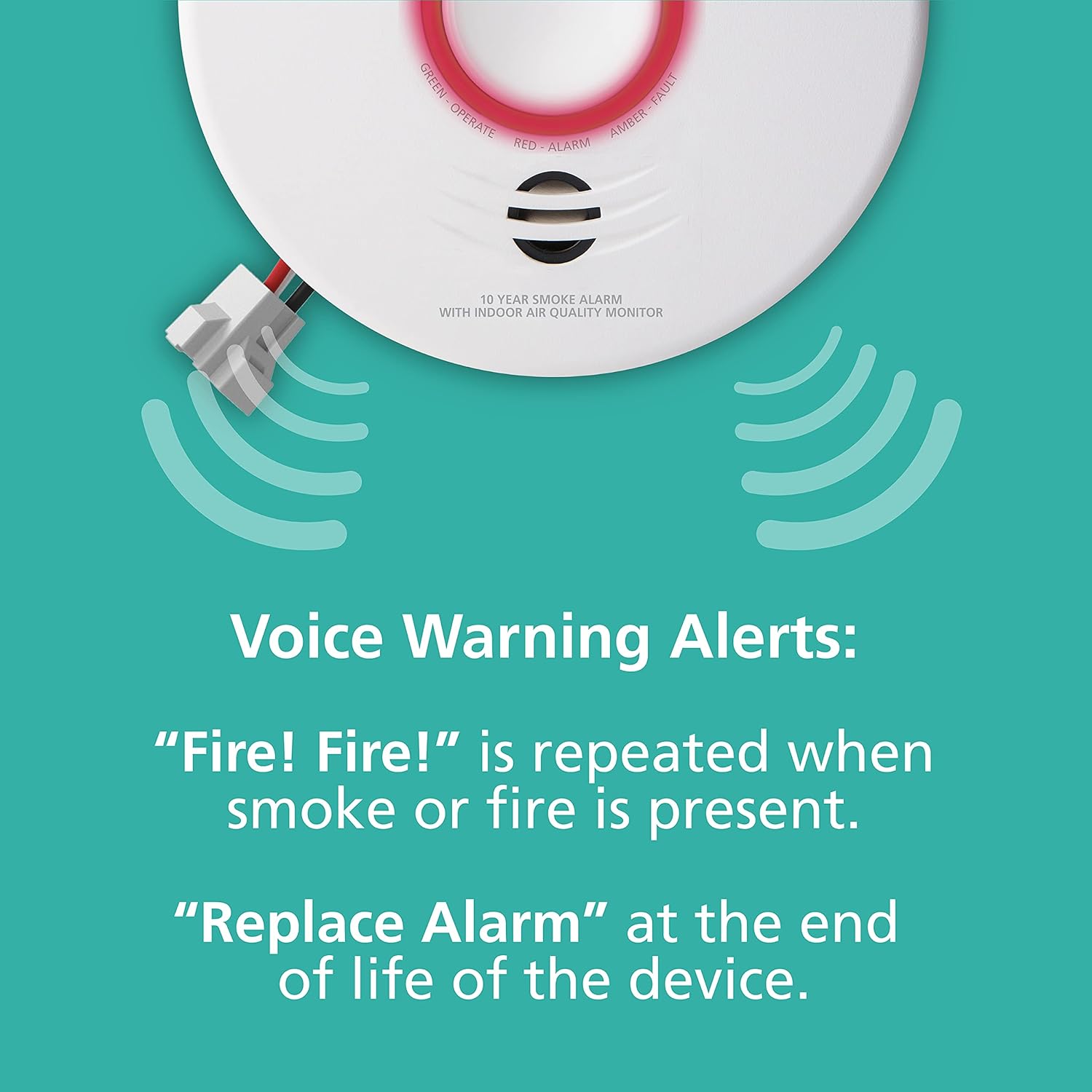 Smoke Detector with Air Quality Monitor, WiFi, 2 Pack k7