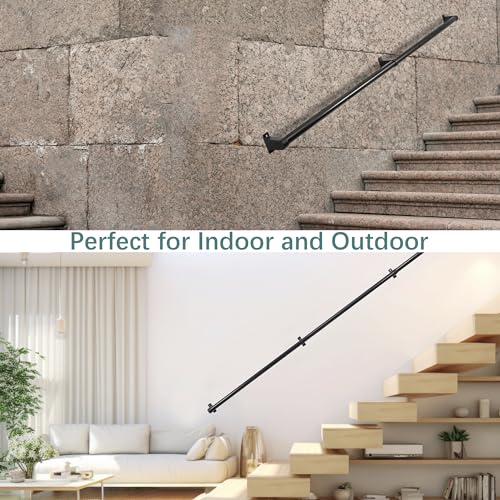 Stair Handrail Kit 6ft Aluminum Indoor Outdoor 4k