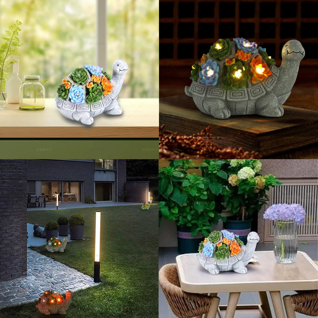 Solar Garden Turtle Statue with LED Lights 7k