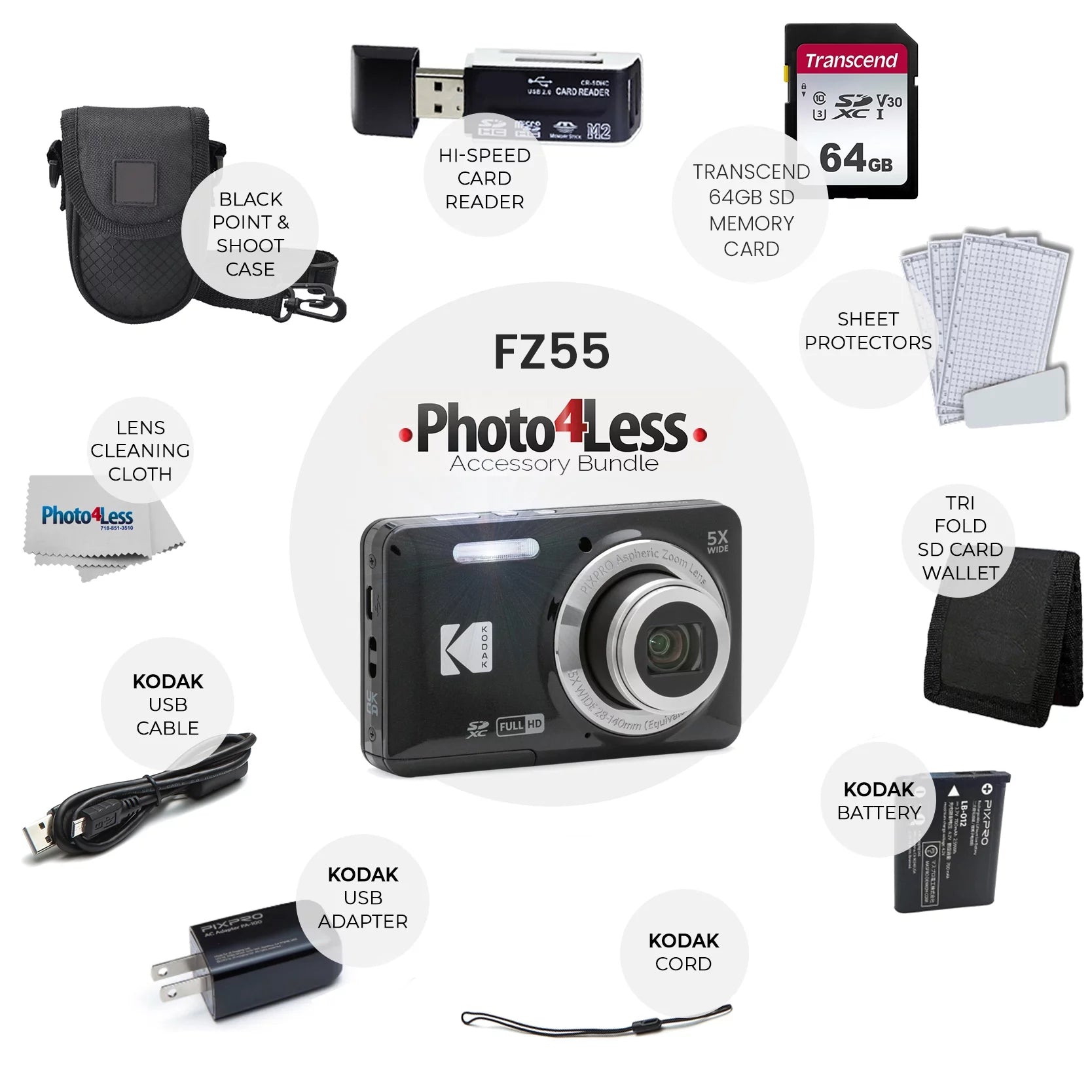 Digital Camera Black with Accessories k7