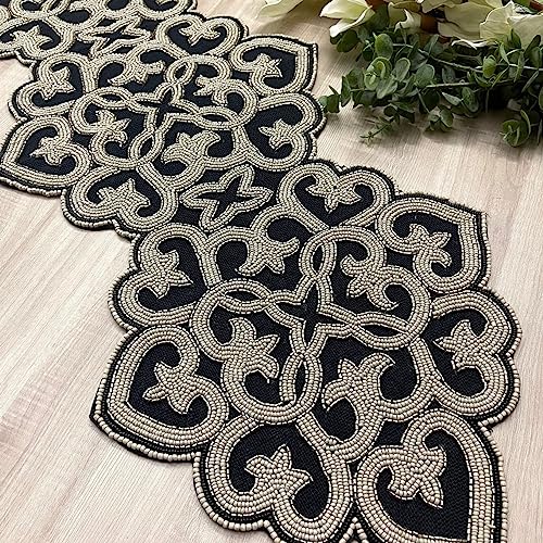 Beaded Table Runner 13x36 Multicolour H7q