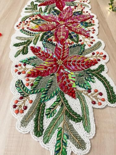 Beaded Table Runner 13x36 Multicolour H7q