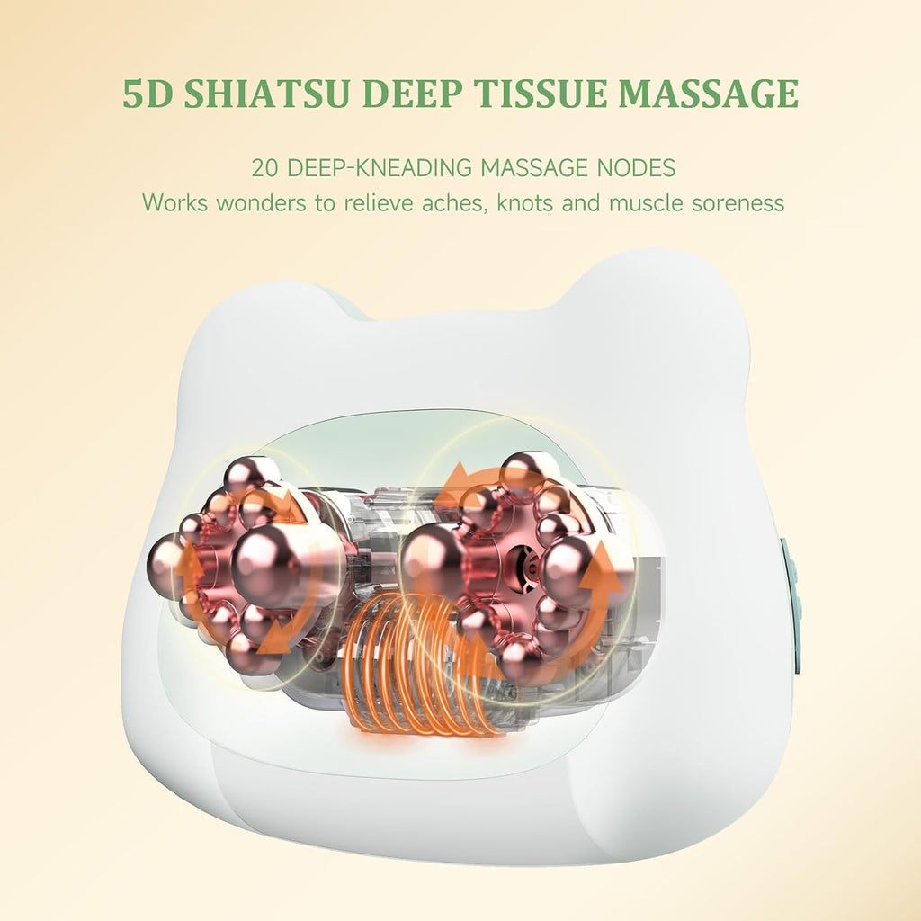 Cordless Shiatsu Back Massager with Heat, Neck and Shoulders Pillow k7
