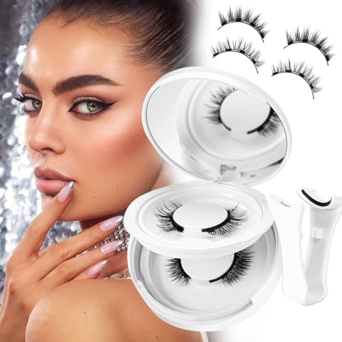 Magnetic Eyelashes with Applicator, Reusable Glue-Free Kit A7
