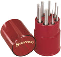 Starrett Drive Pin Punch Set, S565WB, 8 Pieces - 1/16, 3/32, 1/8, 5/32, 3/16, 7/32, 1/4, 5/16 Diameters and 4 Inch Length, Made of Hardened Steel Metal, Comes in Plastic Storage Case