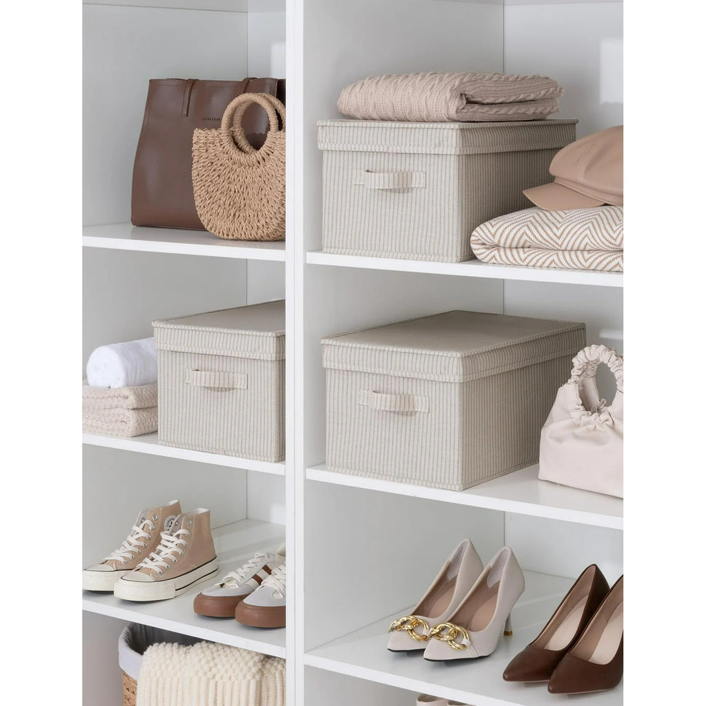 Storage Bins with Lids, Foldable Baskets, Gray, Large, 3-Pack k7